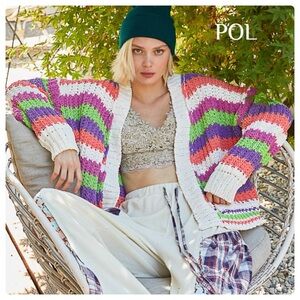 POL Multicolor Striped Cardigan